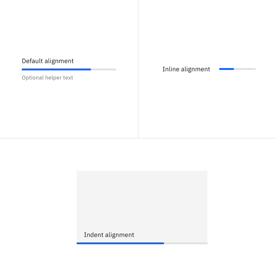 Progress bar alignments